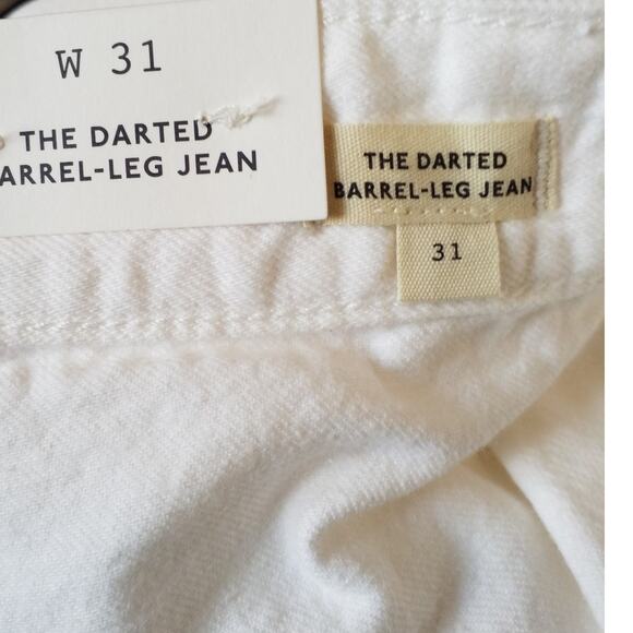 Madewell White Darted Barrel-Leg Jeans NWT Size 31 100% Cotton - Picture 10 of 10